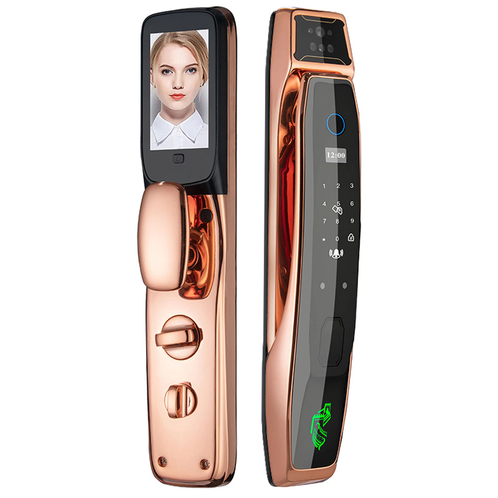 New version zinc alloy code lock Fashion Anti-theft door fingerprint lock 3D face intelligent lock