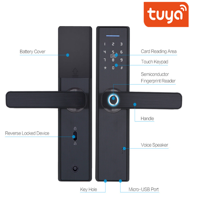 Tuya Wifi TTlock Anti-theft hotel and household door lock smart Fingerprint smart door lock