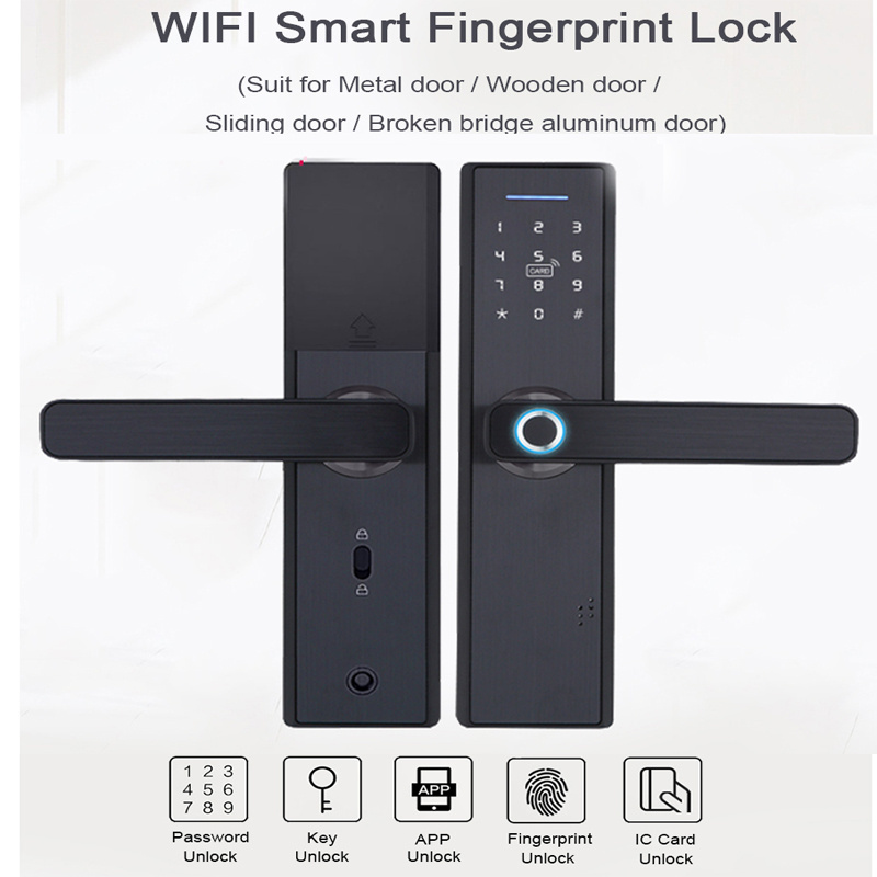 Tuya Wifi TTlock Anti-theft hotel and household door lock smart Fingerprint smart door lock