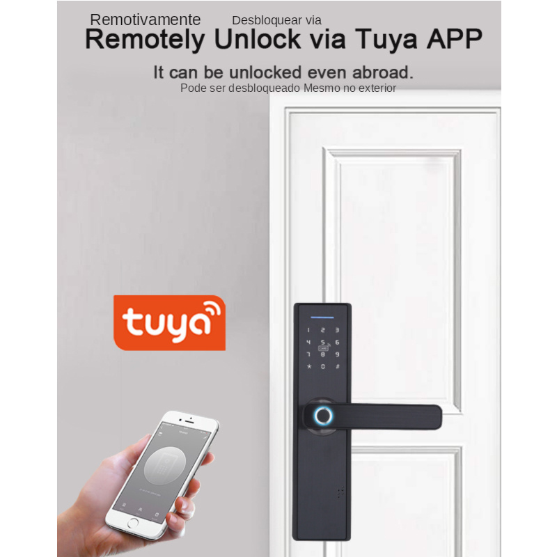 Tuya Wifi TTlock Anti-theft hotel and household door lock smart Fingerprint smart door lock