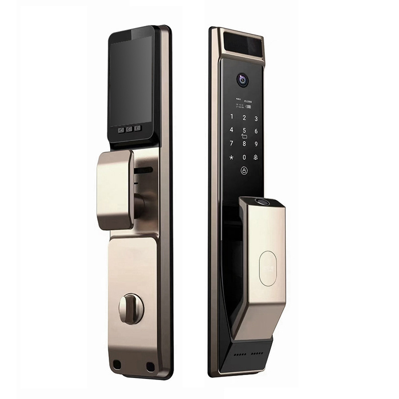 Wooden stainless door cat eye fingerprint password electronic lock Security door face door lock