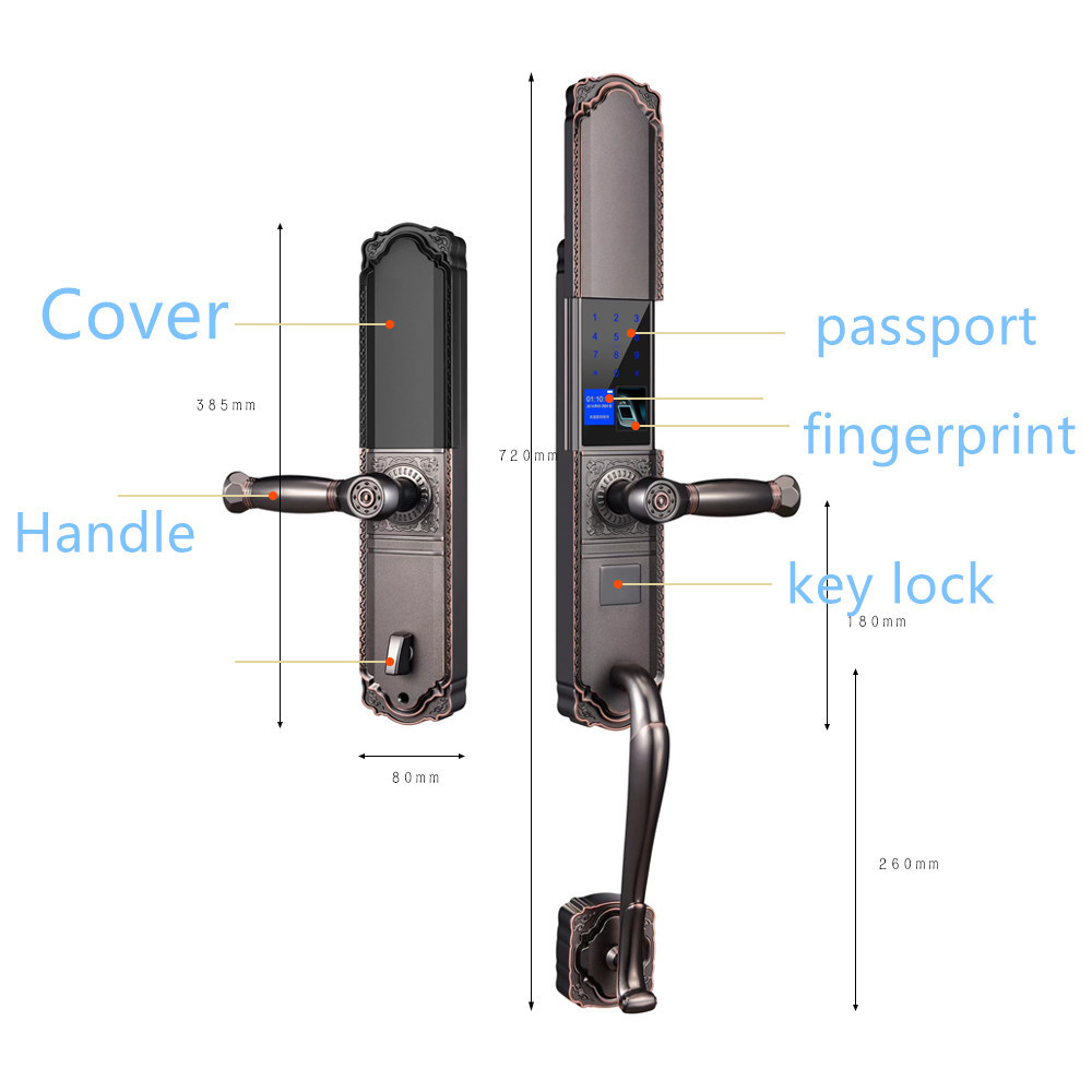 Smart  Fingerprint Lock Home Security Door Double Open Villa Door Lock Smart Remote Electronic Lock