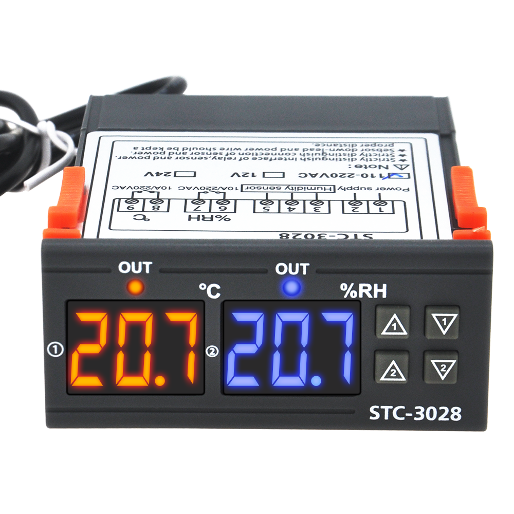 STC-3028 12V 24V 220V Temperature Humidity Controller Home Fridge Cooler HeaterThermometer Hygrometer Control Switch 40% off