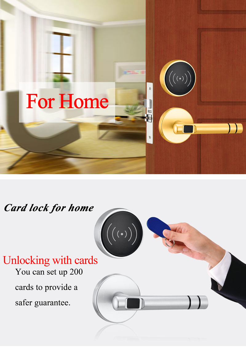 Smart Zinc Alloy Hotel separate handle door lock Indoor Room Smart split lock for wooden doors