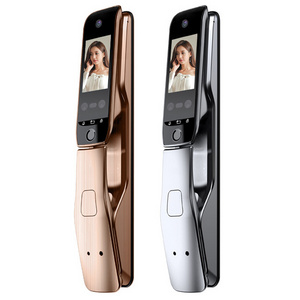 Fingerprint lock of household security door with camera capture 3D face recognition brush fingerprint lock