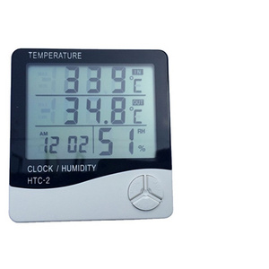 HTC-2 Indoor Outdoor Thermometer Hygrometer Digital LCD C/F Temperature Humidity Meter Alarm Clock