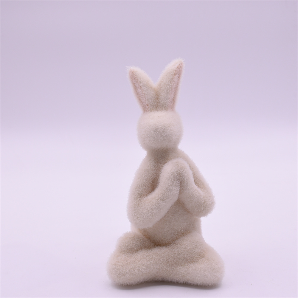 GY BSCI New Design Handmade Craft Home Ornaments Yoga Rabbit Easter Bunny Decor