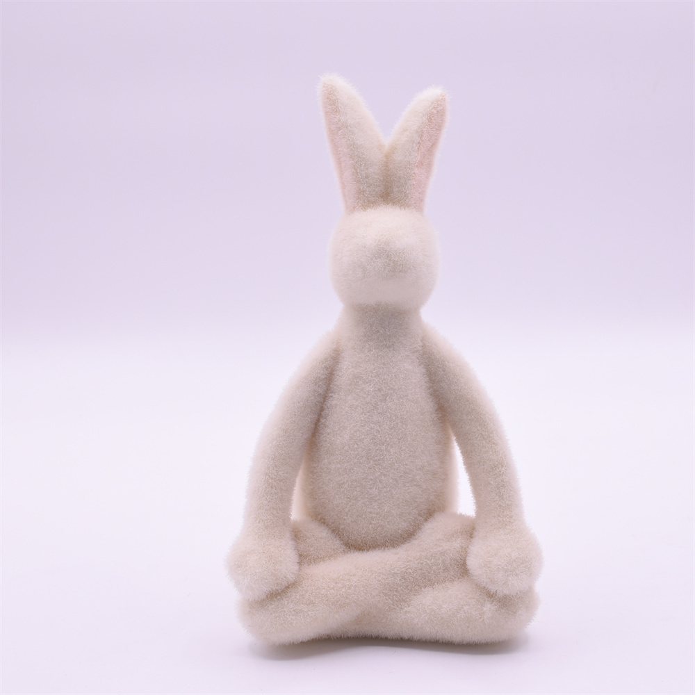 GY BSCI New Design Handmade Craft Home Ornaments Yoga Rabbit Easter Bunny Decor