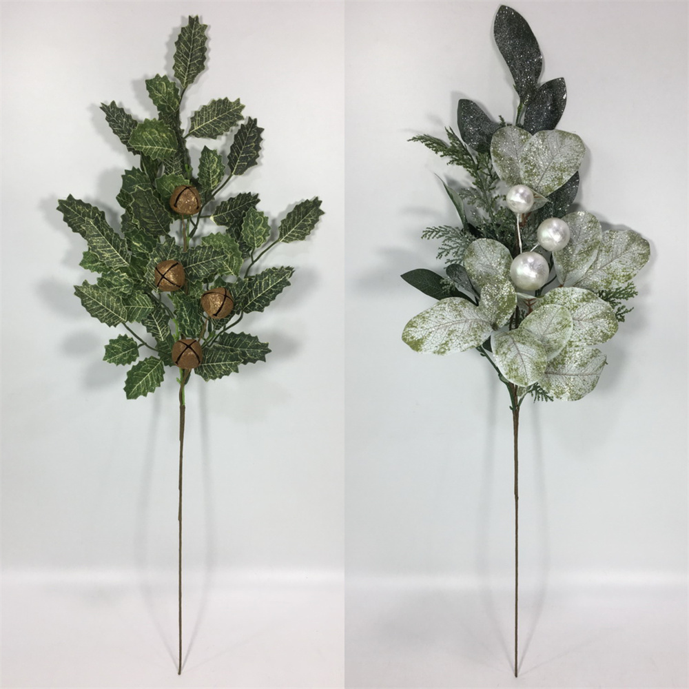 Factory Handmade Customized Artificial DIY Pine Needle Christmas Berry Stem Bouquet Christmas Bouquet