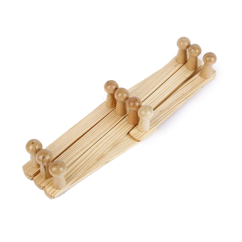 Wood Clothes Pegs Manufactory 17 Pegs X Shape Accordion Wall Coat Hanger Solid Wooden Wall Hat Rack