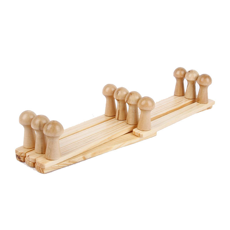 Wood Clothes Pegs Manufactory 17 Pegs X Shape Accordion Wall Coat Hanger Solid Wooden Wall Hat Rack