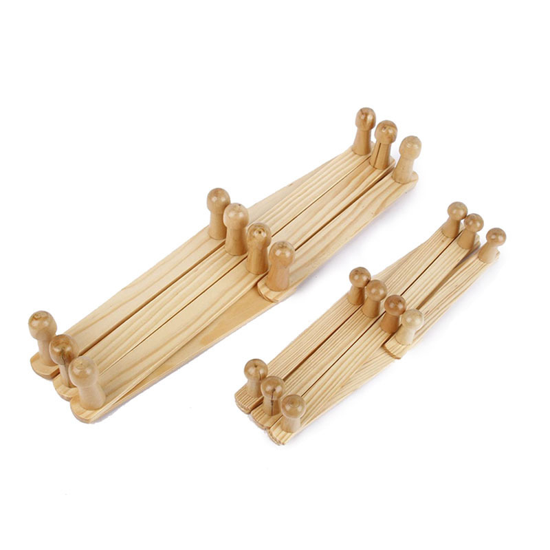 Wood Clothes Pegs Manufactory 17 Pegs X Shape Accordion Wall Coat Hanger Solid Wooden Wall Hat Rack