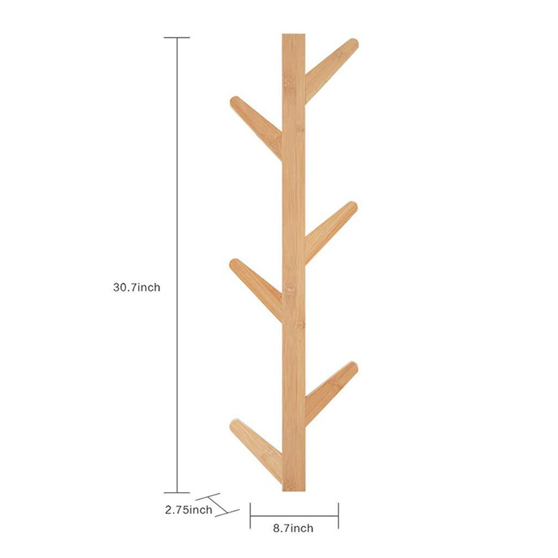 CSL factory OEM wholesale Bamboo Coat Rack Tree With Hooks Free wall Bamboo Cloth Rack