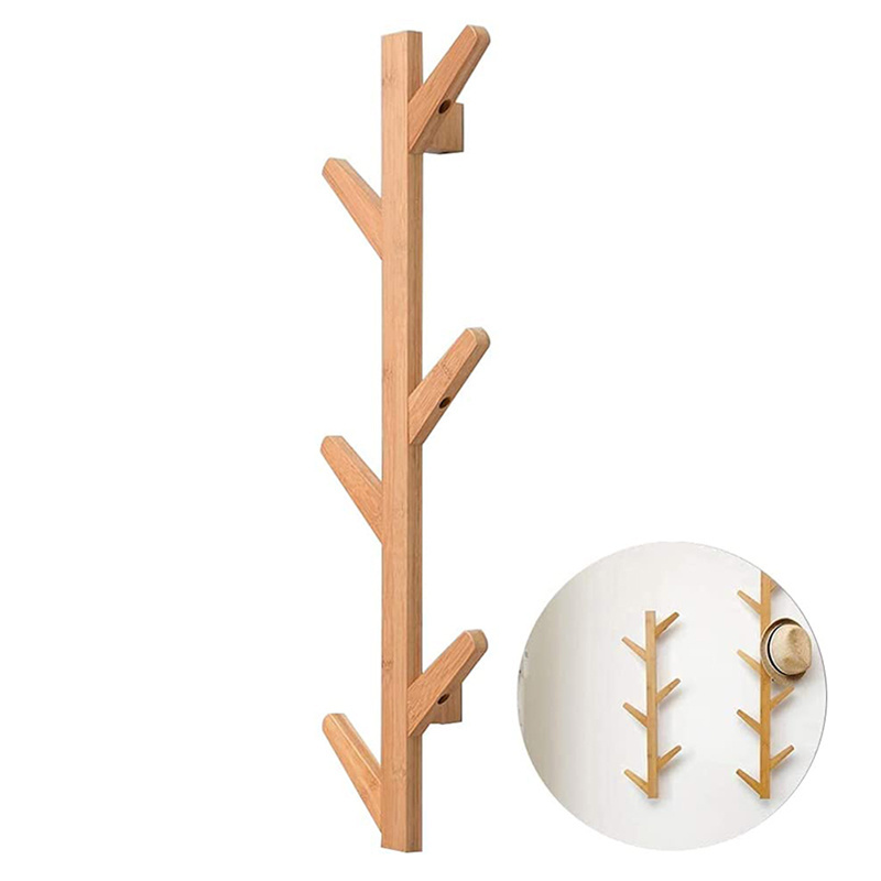 CSL factory OEM wholesale Bamboo Coat Rack Tree With Hooks Free wall Bamboo Cloth Rack