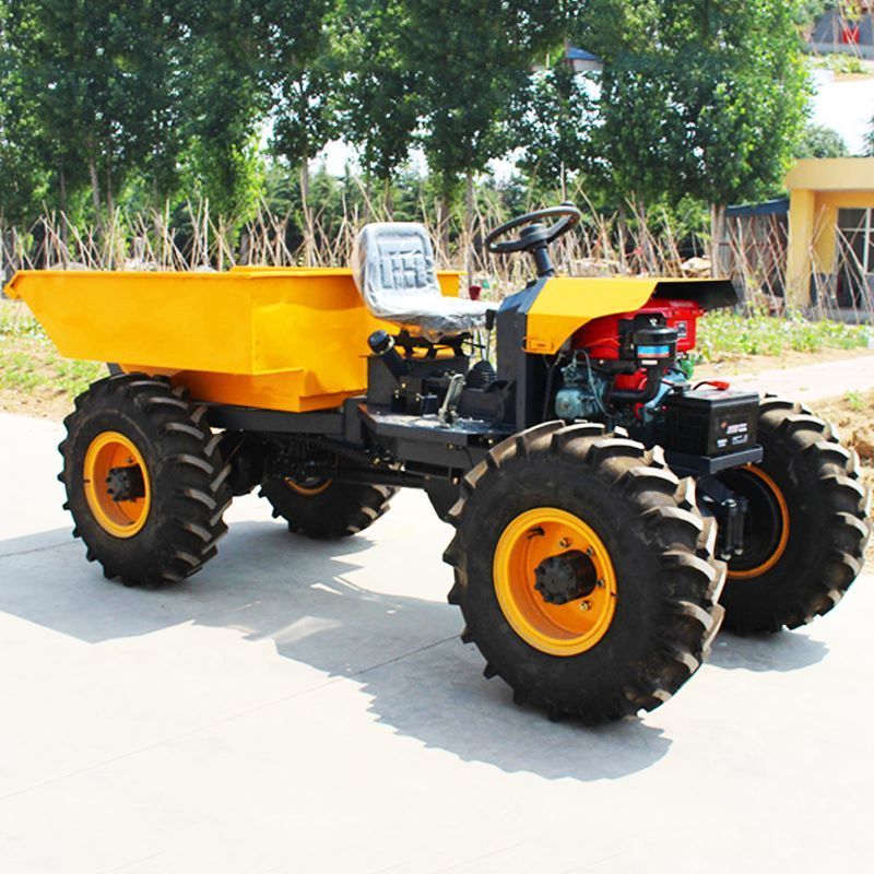 MAP CE Mini zy100 1 ton small garden farm oil palm use wheel site dumper hydraulic dumpers diesel mini dumper 4x4 for sale