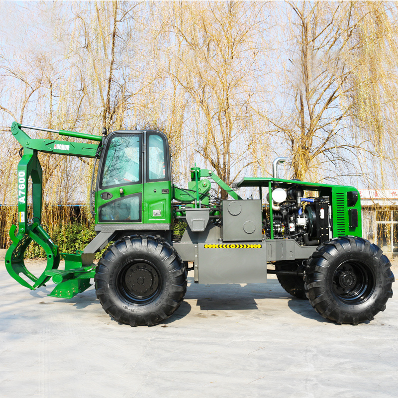 Wheeled sugar cane loader new harvester sugarcane grabber loader 4WD self-dumping four-wheel transfer wood grabber timber wood