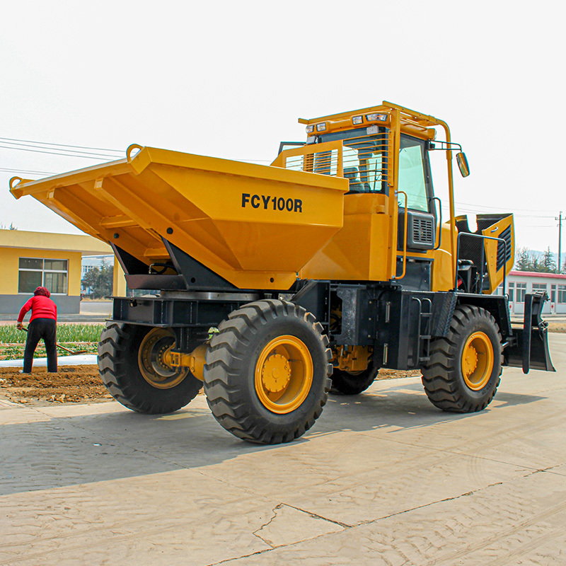 10 Ton Dump Trucks Hydraulic Tipping Trucks For Sale Concrete Dumper Tipper Fcy100R Side Tilting Cart 180 Degree Swivel Hopper