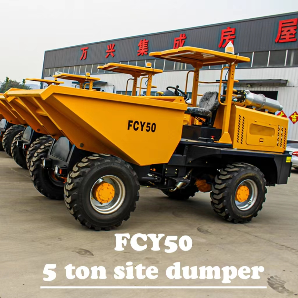 5 Ton Site Dumper for Sale EPA Engine Optional Self Loading Dumper 180 Degree Rotary Hopper Side Dump Truck CE Approved