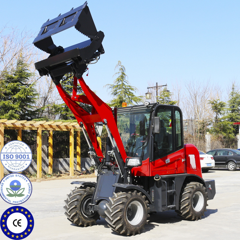 Manufacturer Mini Loaders Ce Small Farming Front Loader 4X4 0.8Ton 1Ton 2Ton Agricultural Mini Front Loader