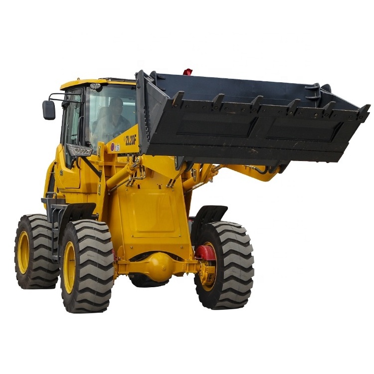 ZL20F Diesel Engine Small Farming Hydraulic Diverted Valve Mini Wheel Loader With Snow Plow Blade Blower