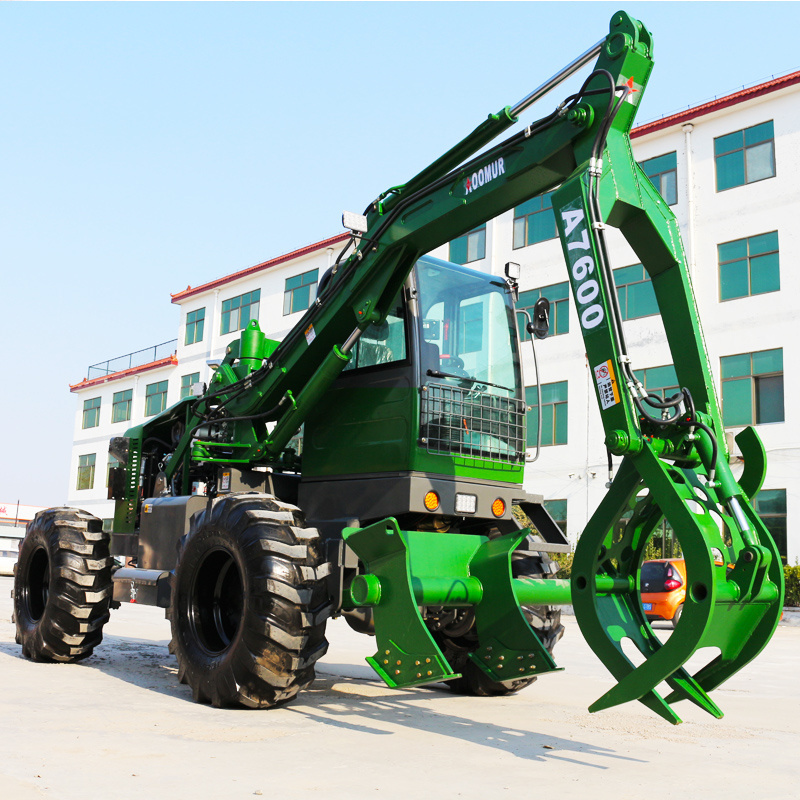 Wheeled sugar cane loader new harvester sugarcane grabber loader 4WD self-dumping four-wheel transfer wood grabber timber wood