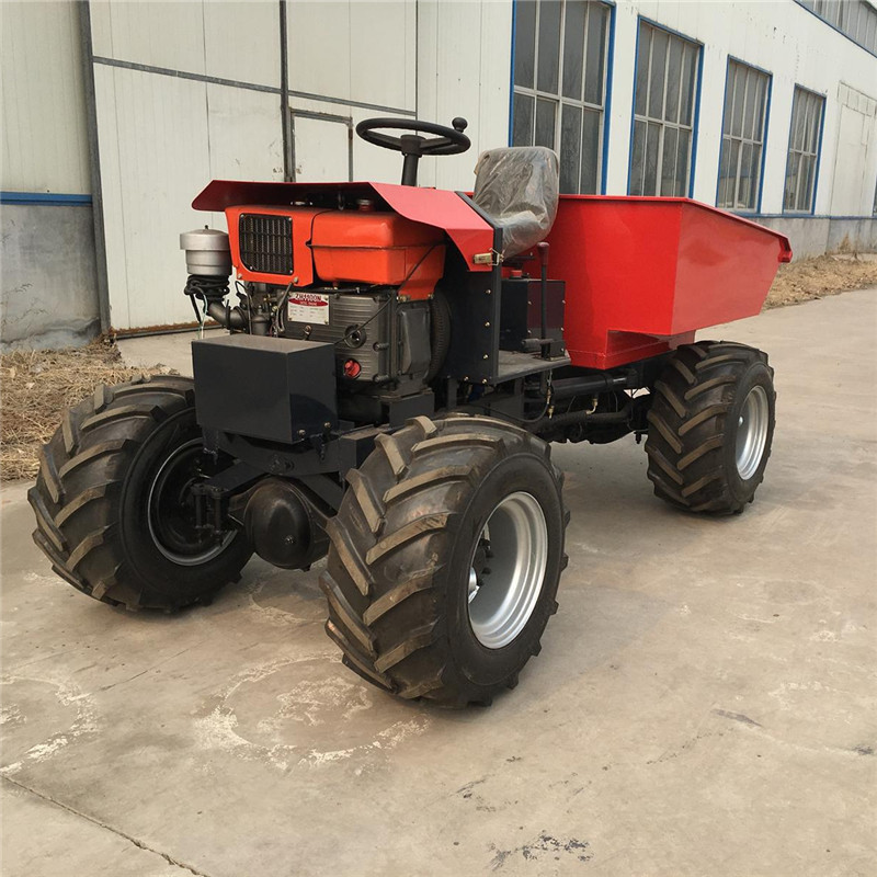 MAP CE Mini zy100 1 ton small garden farm oil palm use wheel site dumper hydraulic dumpers diesel mini dumper 4x4 for sale