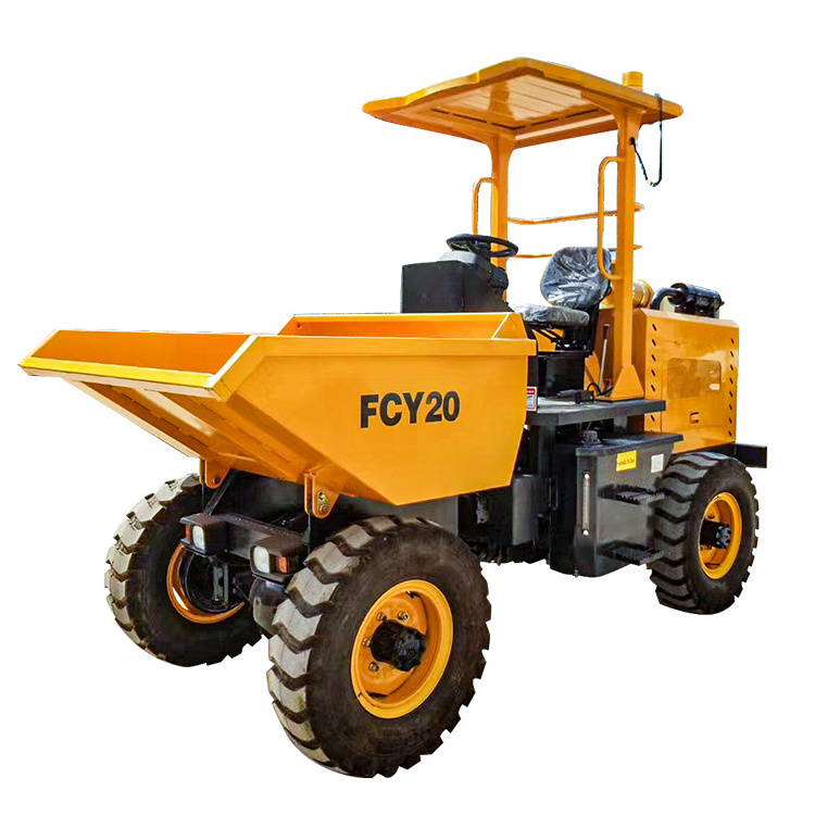 Low Height Stong Power 2 ton four wheeler  1.0M3 front load tipper site  mini Edition concrete dumper truck site dumper