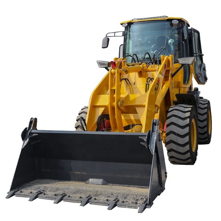 ZL20F Diesel Engine Small Farming Hydraulic Diverted Valve Mini Wheel Loader With Snow Plow Blade Blower