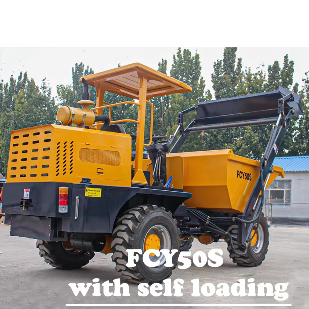 5 Ton Site Dumper for Sale EPA Engine Optional Self Loading Dumper 180 Degree Rotary Hopper Side Dump Truck CE Approved