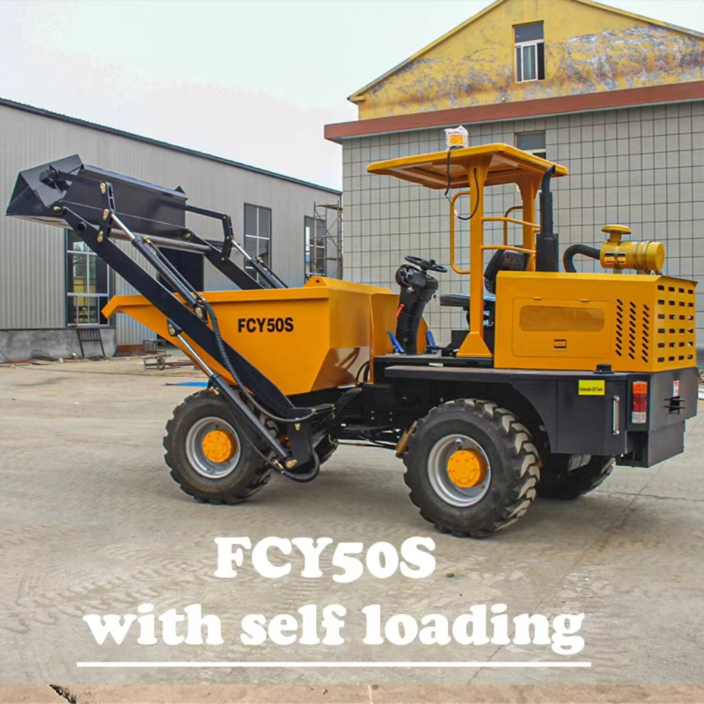 5 Ton Site Dumper for Sale EPA Engine Optional Self Loading Dumper 180 Degree Rotary Hopper Side Dump Truck CE Approved