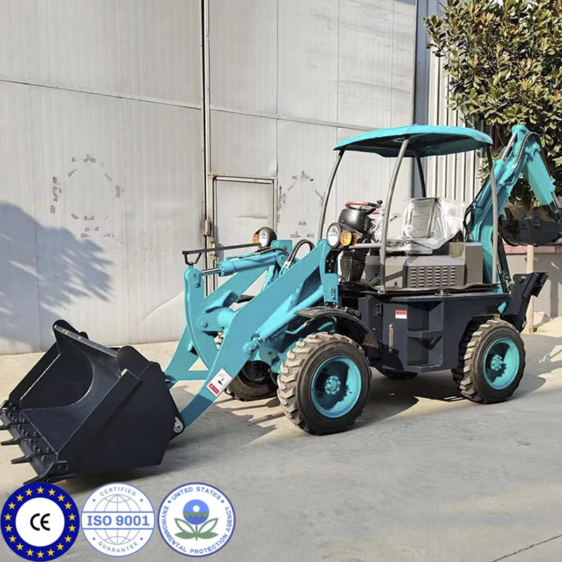 CE china  Mini Articulated Front End Loader Mini Road Loader smallest wheel backhoe excavator EPA Small Wheel Backhoe Loaders