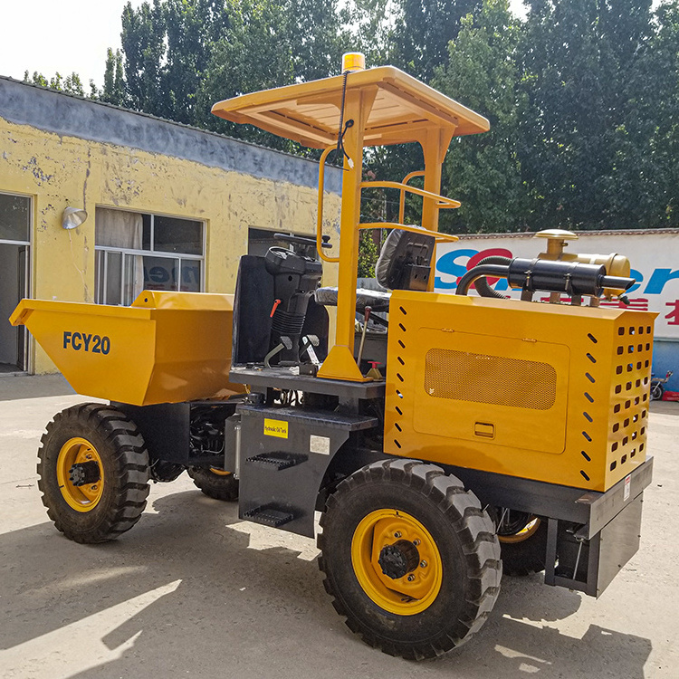 CE Factory 4wd diesel engine off road short transport mini dump truck Self loading Dump truck 2 Ton FCY20 small front dump truck