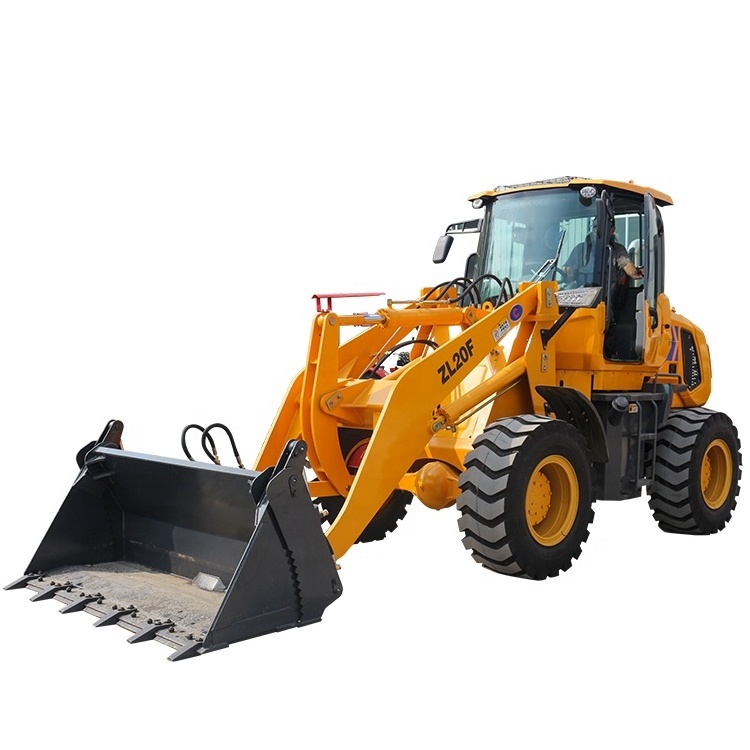 ZL20F Diesel Engine Small Farming Hydraulic Diverted Valve Mini Wheel Loader With Snow Plow Blade Blower