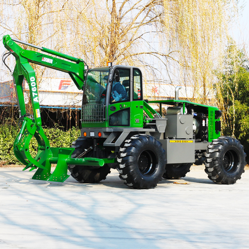 Wheeled sugar cane loader new harvester sugarcane grabber loader 4WD self-dumping four-wheel transfer wood grabber timber wood