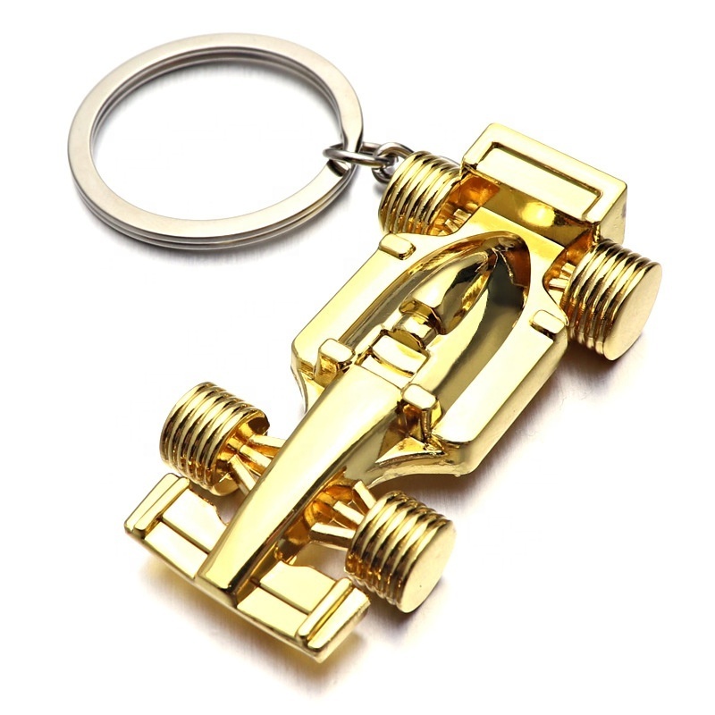 New Mini Custom Business Gifts Metal 3d Car Key Chains Ring F1 Racing All-Wheel Red Black Gold Car Keychain