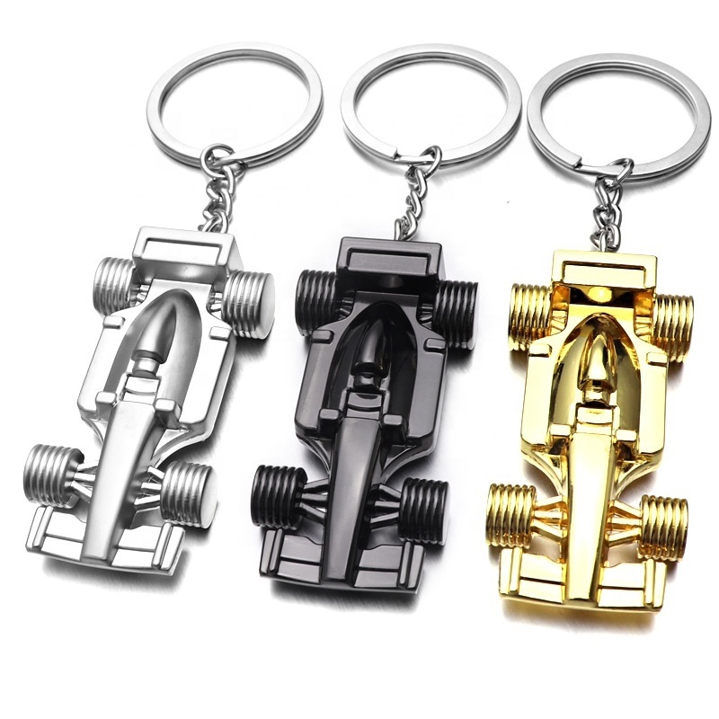 New Mini Custom Business Gifts Metal 3d Car Key Chains Ring F1 Racing All-Wheel Red Black Gold Car Keychain