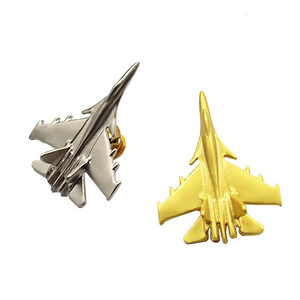 Manufacturer Metal Aviation Badge Set Metal Aircraft Shape Badge 3D Three-dimensional Fighter Jet Plane Modeling Brooch