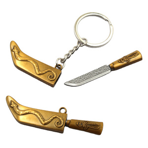 Knife Shape Keychain Knife Shape Design Pendant Weapon Model Metal Key Ring Removable Knife-like Keychain Customize Metal GOLD