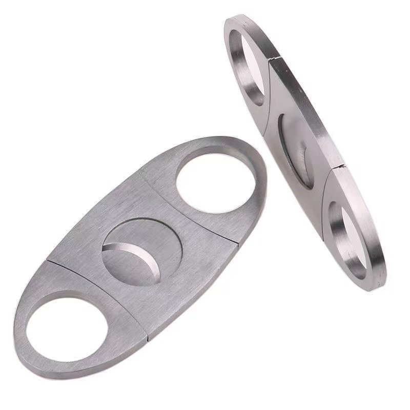 Salable stainless steel Custom Logo Name Cigar Accessories tool Portable Double Blade Cigar Cutter