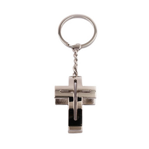 3D Metal Hollowed-out key chain zinc alloy fashion keyring Premium Metal 3d jesus cross keychain