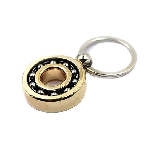 High Quality 3d Rotating Ball Bearing Keyring Manufacturing Gifts Bearing Spinning Round Metal Keychain