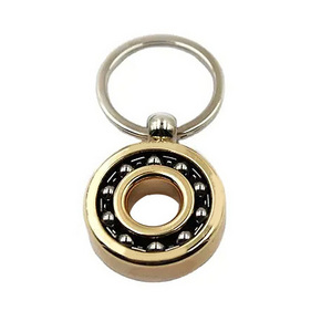 High Quality 3d Rotating Ball Bearing Keyring Manufacturing Gifts Bearing Spinning Round Metal Keychain