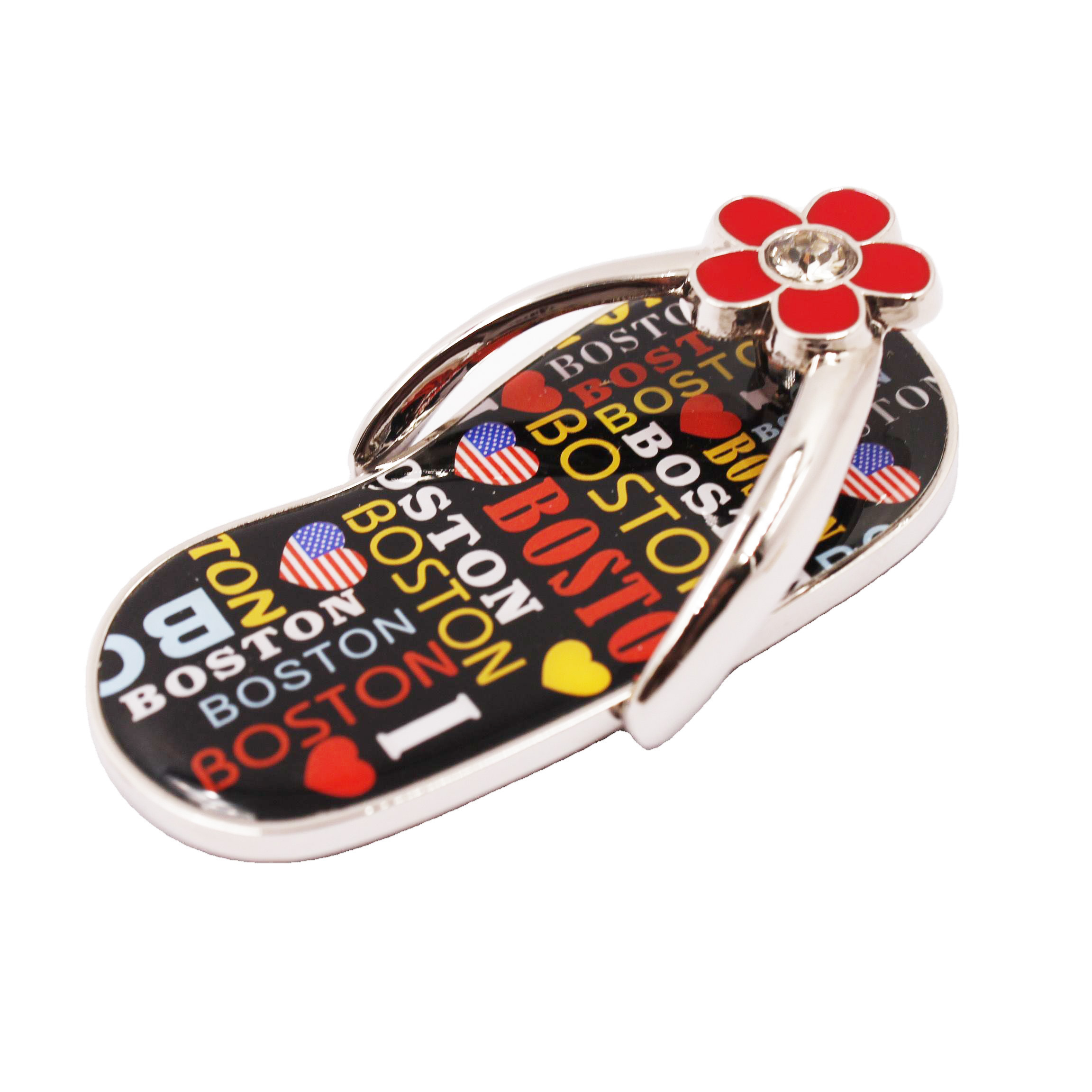 USA Hot selling Custom Boston Epoxy Print Flower Mini Flip Flops Metal Fridge Magnet