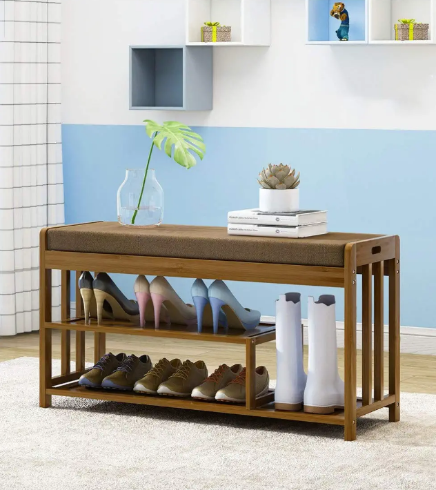 Shoes Bench Boot Organizing Upholstered Shoe Rack Entryway Storage Home Decoration