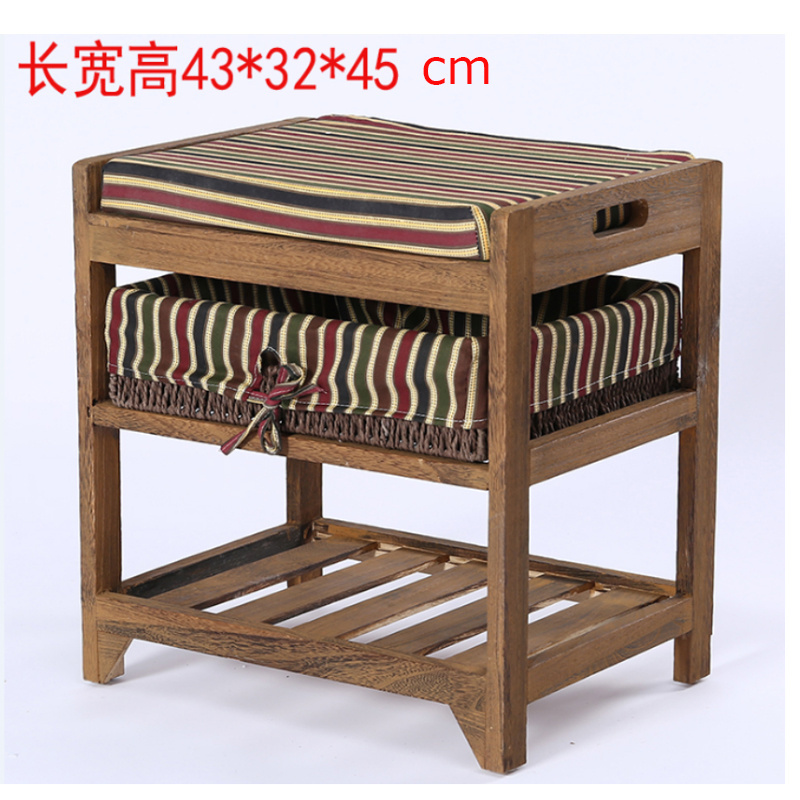 Wholesale Country Style Single Person White Solid Wood Shoe Bench Shoe Rack Bench With Seat