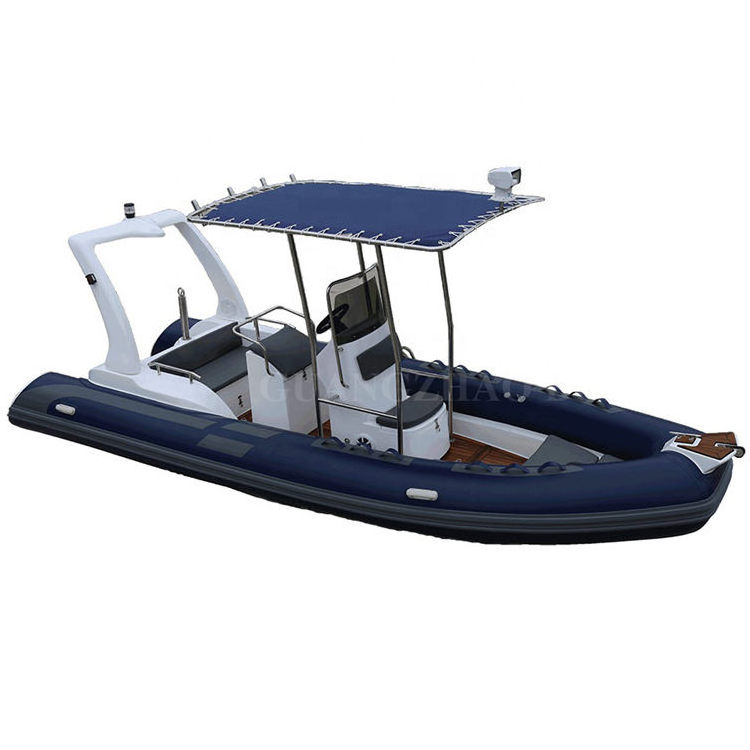 19ft 5.8m center console inflatable pontoon t top boat with engine