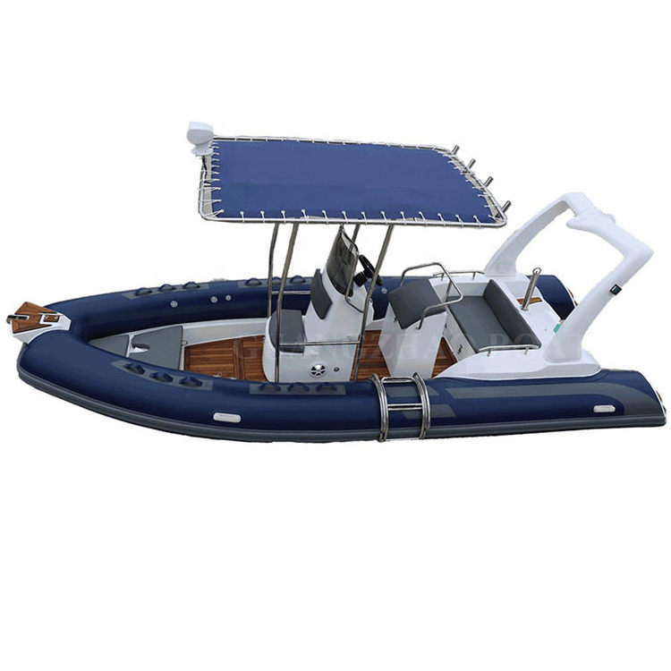 19ft 5.8m center console inflatable pontoon t top boat with engine