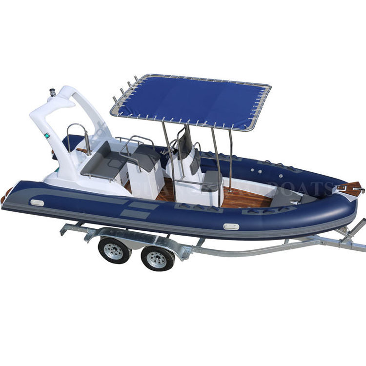 19ft 5.8m center console inflatable pontoon t top boat with engine