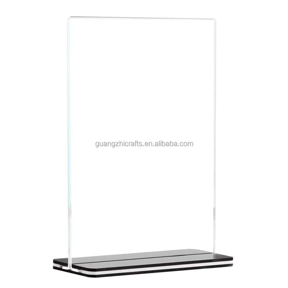 Acrylic Sign Holder 8.5 x 11 Vertical Plastic Table Top Display Stand Clear Double Sided Acrylic Picture Poster Frames