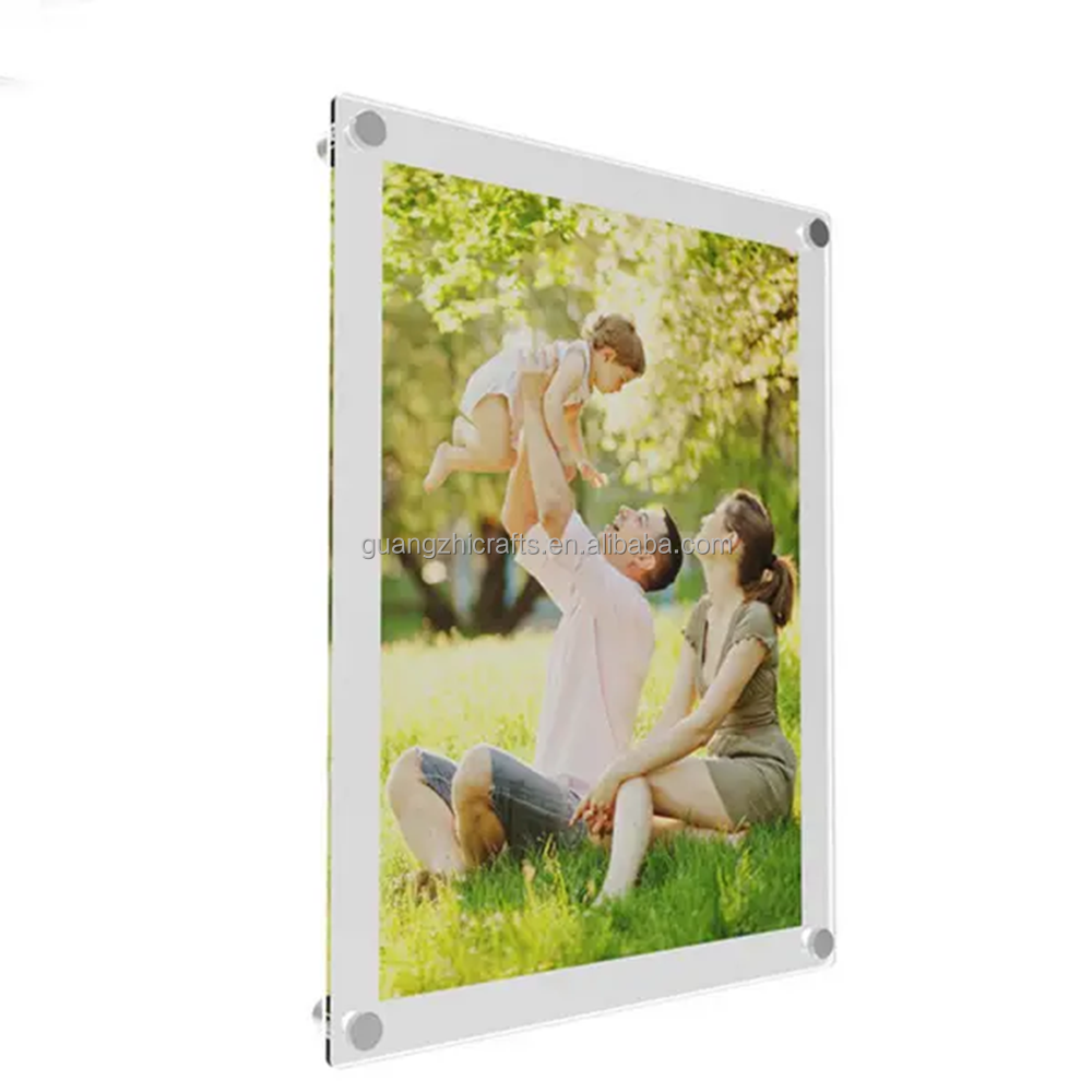 Wall Mounted Acrylic Photo Frames Clear Acrylic Hanging Picture Frame